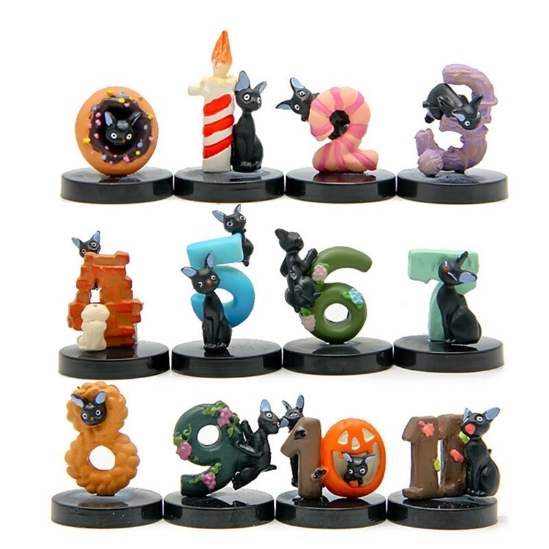 Studio Ghibli Kiki's Delivery Service JIJI Figure Set isi 12 pcs