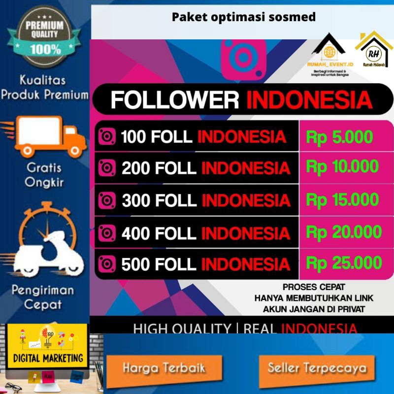 FOLLOWERS INDONESIA PERMANEN TERMURAH