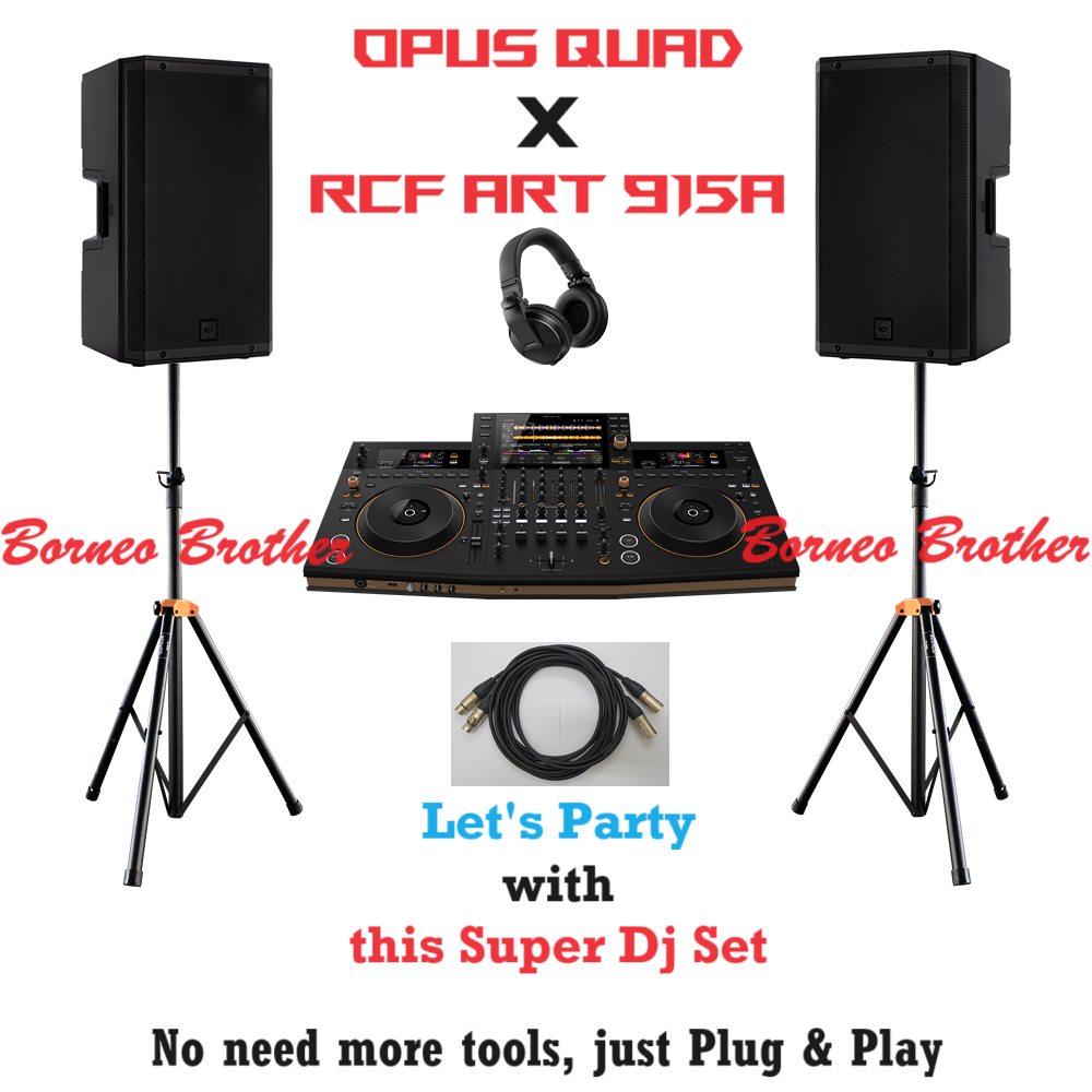 Paket Soundsystem DJ Set Pioneer Dj OPUS QUAD & RCF ART 915A Original