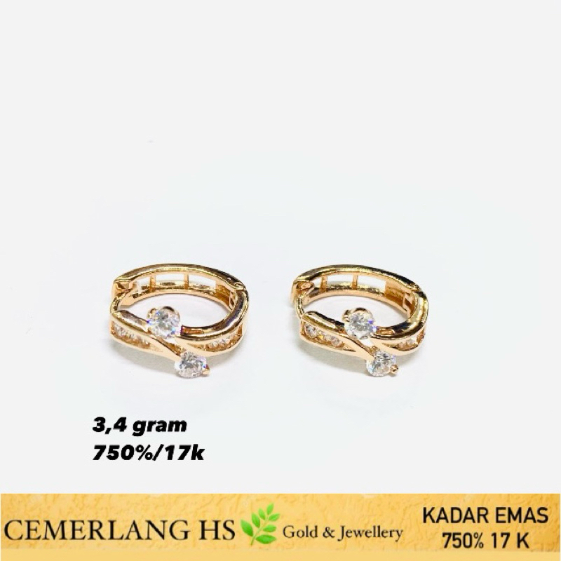anting emas fashion 750%/17k
