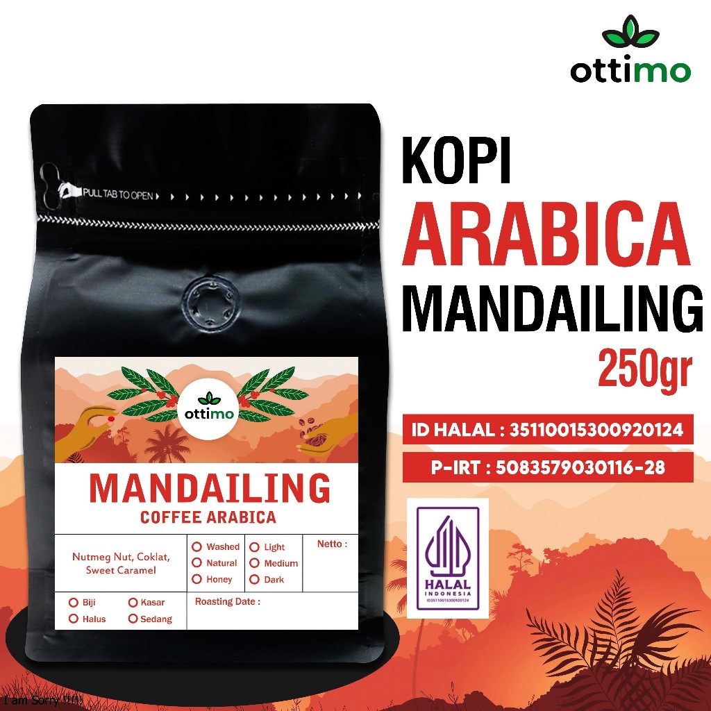 

Ottimo Kopi 250gr / Kopi / Kopi Bubuk / Kopi Hitam / Kopi Arabika / Kopi Arabica / Arabica / Arabika / Biji Kopi Arabika / Kopi Mandailing / Arabica Mandailing