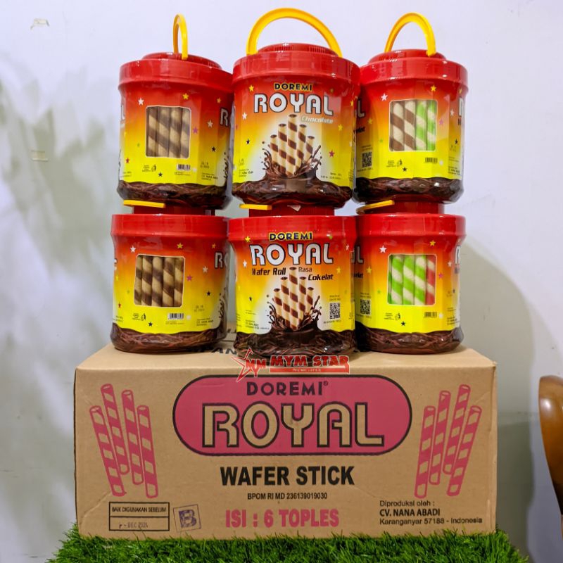 

(1 DUS) Doremi Royal Wafer Roll Rasa Cokelat 420g isi 6