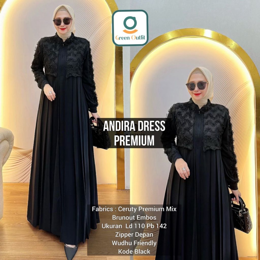 andr gamis dress dres maxy maxi pakaian baju pesta lebaran kondangan wanita cewe remaja dewasa musli
