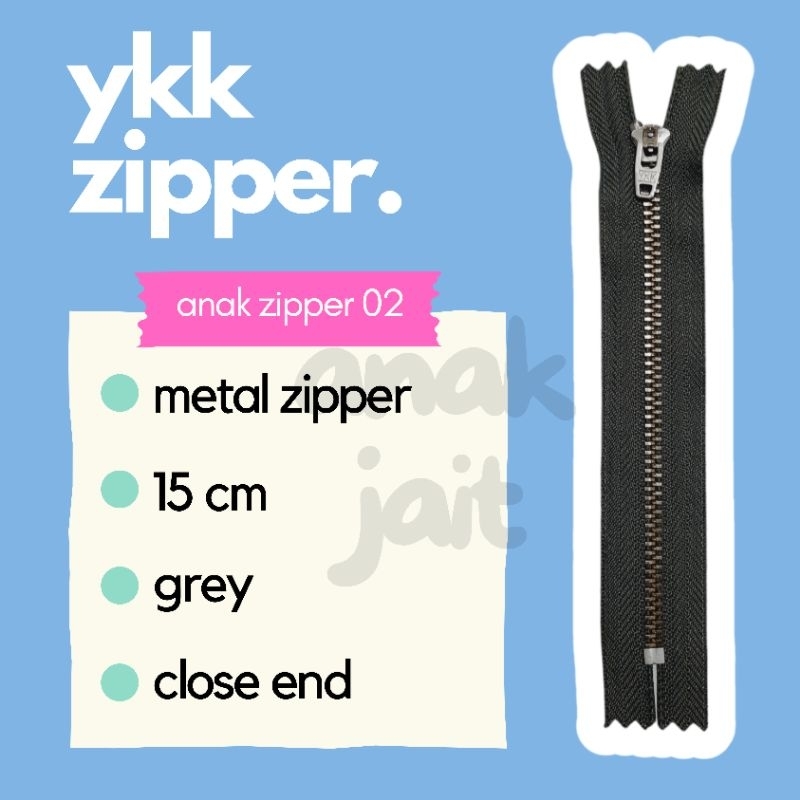 Resleting YKK 15 cm/ Resleting Celana Jeans/ Zipper besi