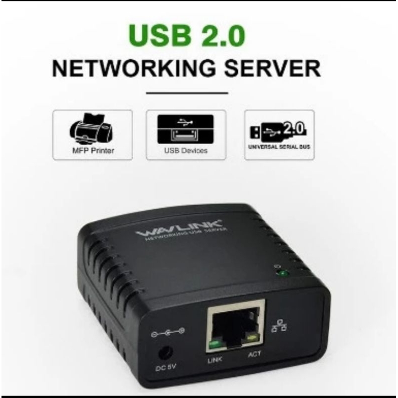 PRINT SERVER USB 2.0 NETWORKING SERVER ETHERNET 10/100Mbps WAVLINK
