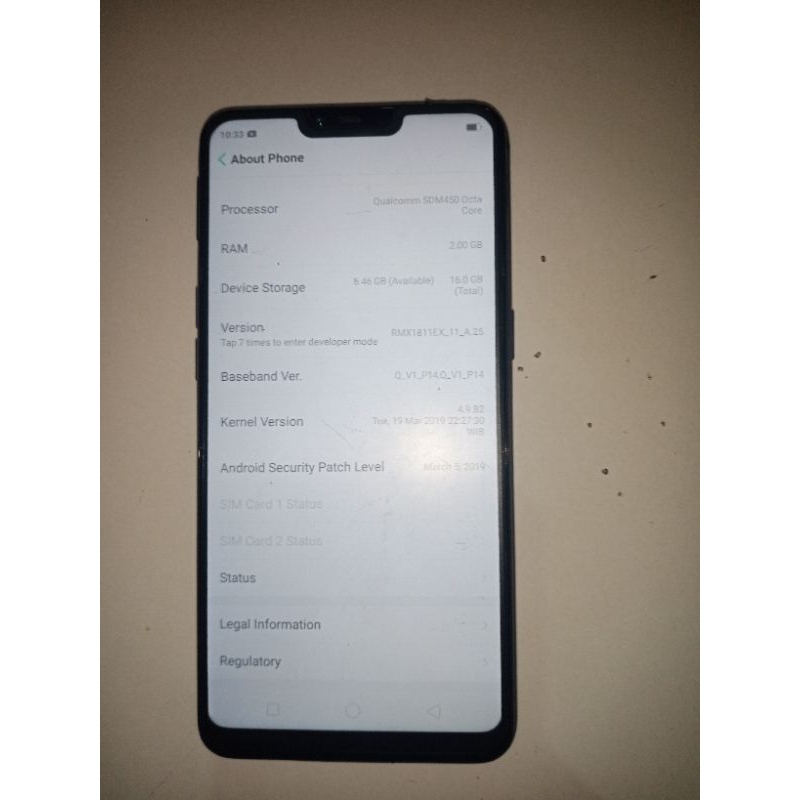 LCD + frame realme C1  second