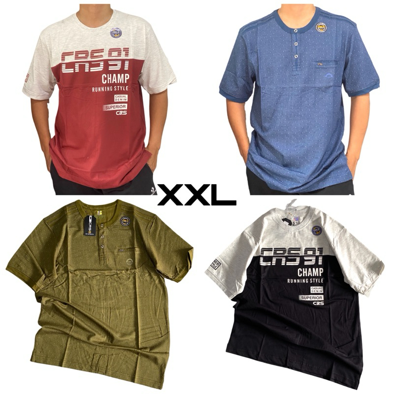 Kaos Oblong Kerah Bulat T shirt Fashion Combed Crs91 Size XXL