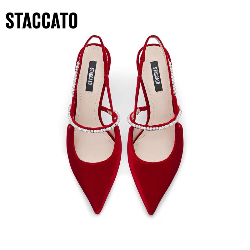 Ter Murah SALE ORIGINAL Staccato ED740-005 Women's High Heels Stiletto Black Red Merah Hitam Shoes S