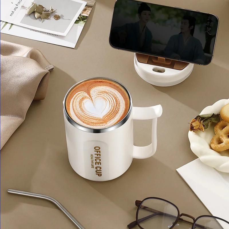 

2Xbtygneal Sakha Snack ) Mug Stainless Mug Coffee Tahan Panas Mug Dengan Handle Dan Sedotan
