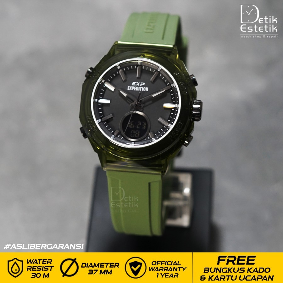 Jam Wanita Expedition E 6831 / E 6831 MHRIGBAGN Army Analog Digital