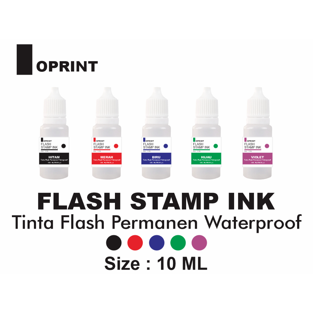 

Tinta Stempel Flash PLASTIK Permanen Waterproof 10 ml