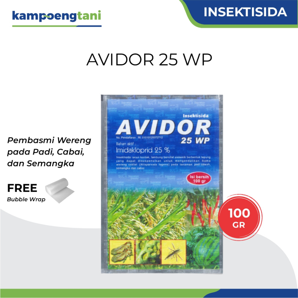 Kampoeng Tani - Avidor 25WP 100gr Insektisida Sistemik Pembasmi Hama Wereng Padi Obat Hama Tanaman
