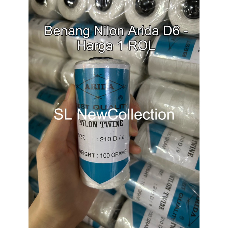 Benang Conest NYLON Merk ARIDA / PUTIH 1 ROL MURAH