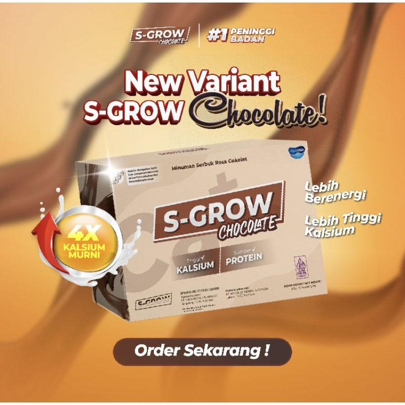 

S-GROW Peninggi Badan Terbaik Untuk Remaja dan Dewasa Rasa Coklat/Chocolate original