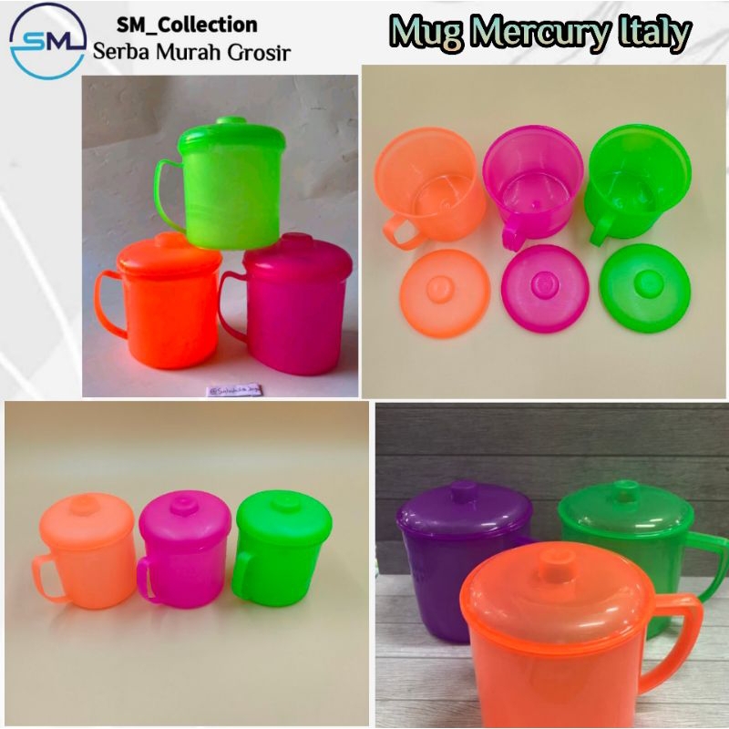 Cangkir kopi/water cup/gelas bening plastik/gelas minum teh/Mug Mercury Italy