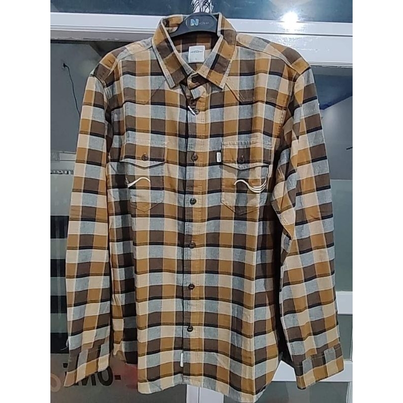 Used Jeans kemeja flanel pria lengan panjang BSGP-04