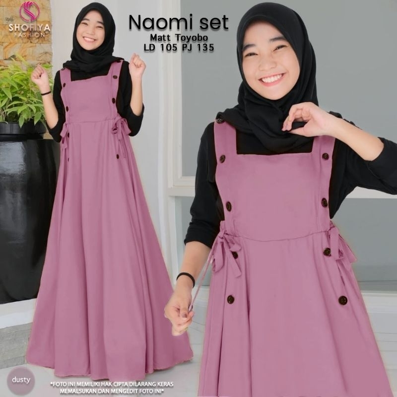 NAOMI SET SHOFIYA INNER PLUS OVERALL REMAJA