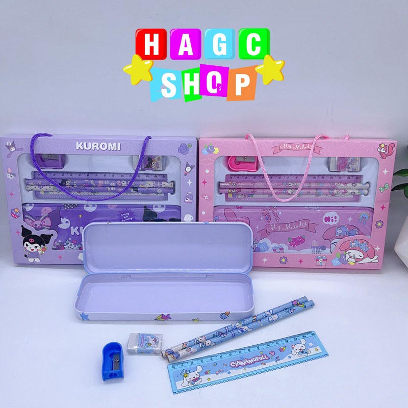 

D3W! Hagcshop Stationery Set Alat Tulis Sekolah Karakter 5in1 Alat Set Tulis Anak Karakter Lucu