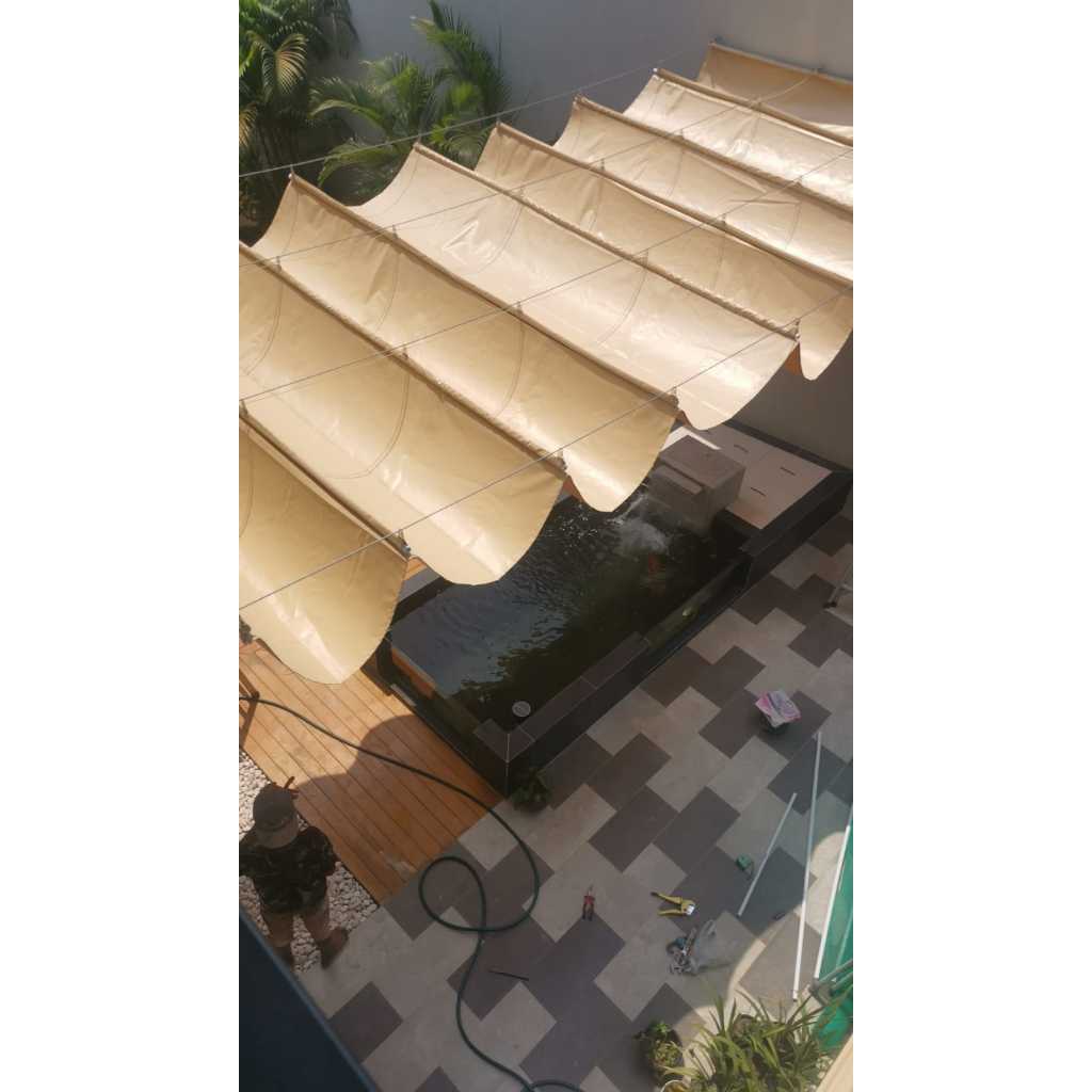 BARU  KANOPI AWNING TAMAN GELOMBANG CUSTOM BAHAN CORDURA