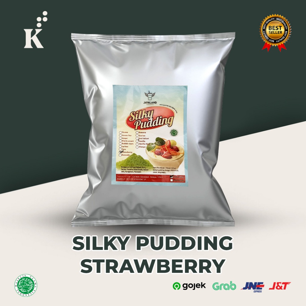 

Bubuk Silky Pudding Rasa Strawberry Lembut Murah instan 150g