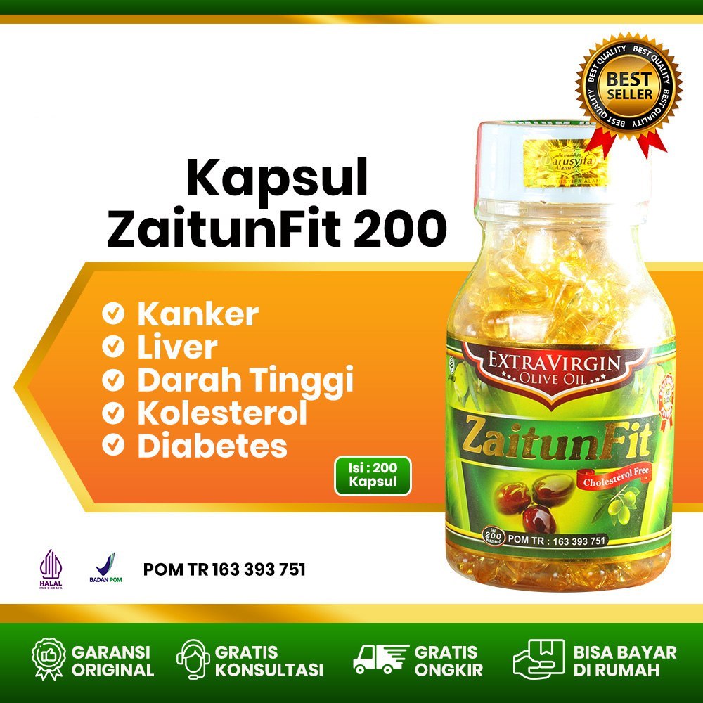 Kapsul ZaitunFit Darusyifa - Minyak zaitun extra virgin isi 200 kapsul (minyak zaitun asli)