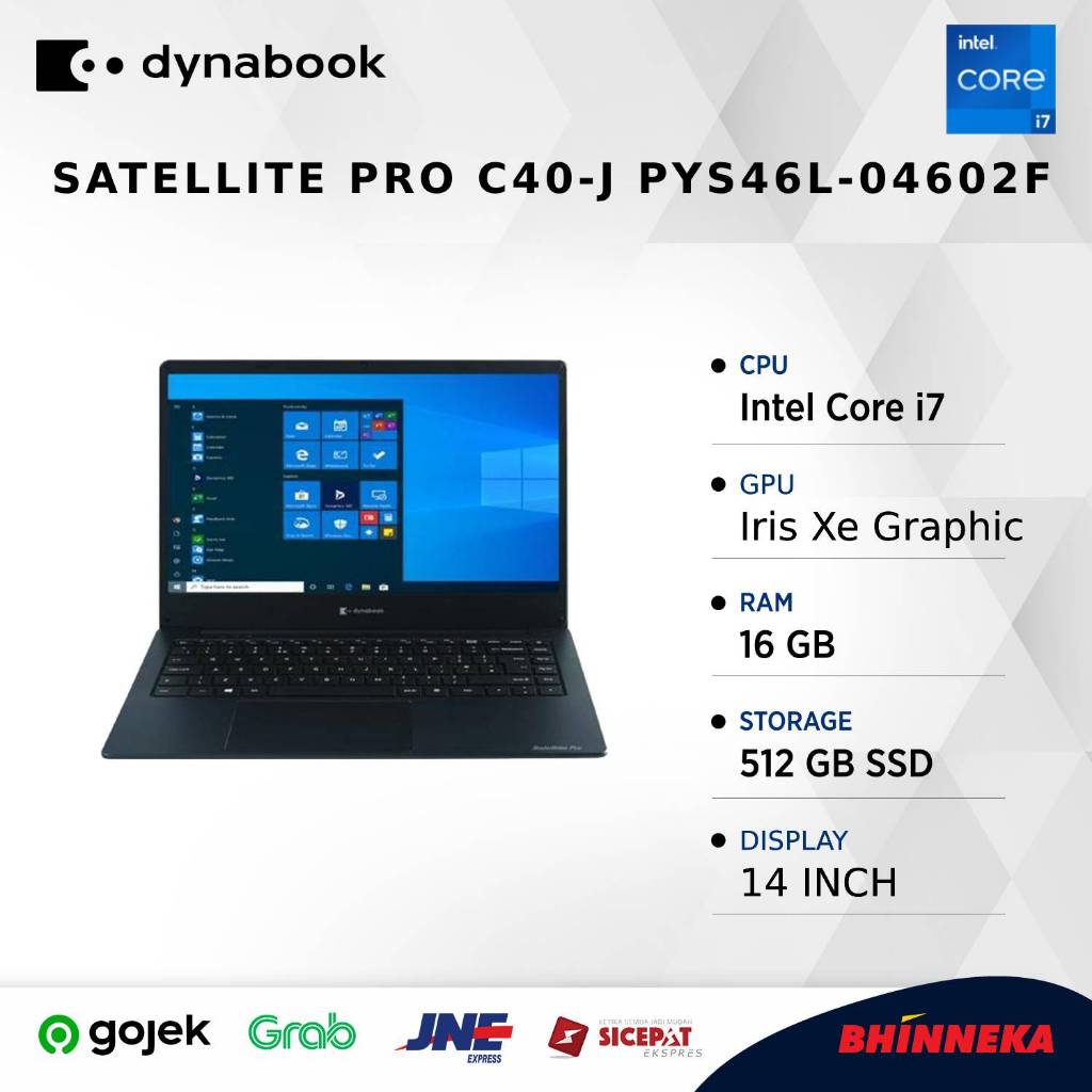 Dynabook Satellite Pro C40-J PYS46L-04602F (Core i7-1165G7, 16GB, 512GB SSD, Win 11 Pro)