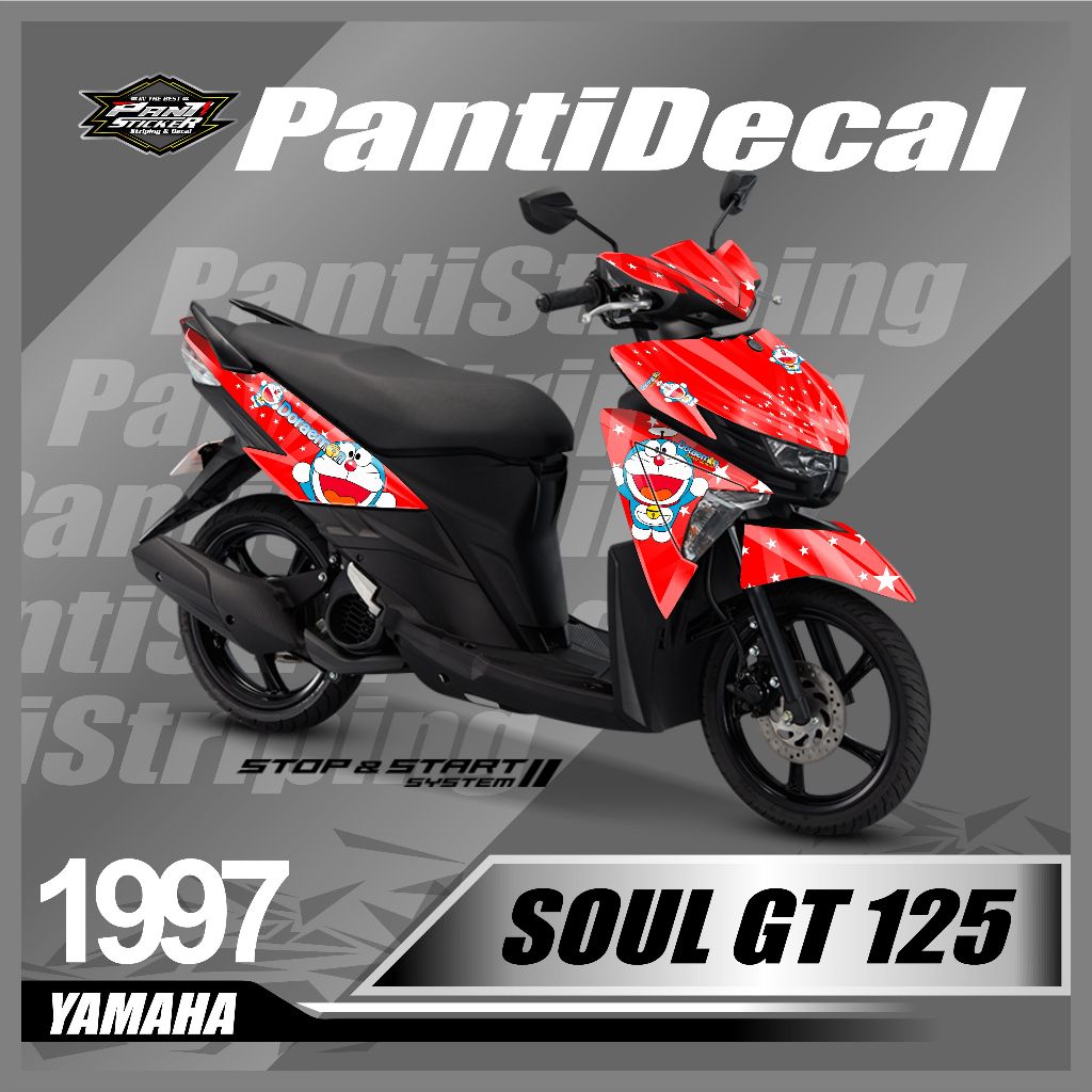 Sticker Decal Fullbody Motor Soul GT 125 Semifull - striping motor mio soul gt 125  Desain DORAEMON