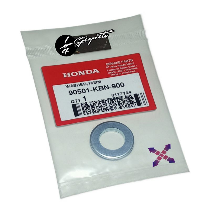 Ring As Roda Belakang ( Washer 16MM 90501KBN900 ) - BeAT eSP K81, BeAT K1A, Genio, Scoopy eSP K93