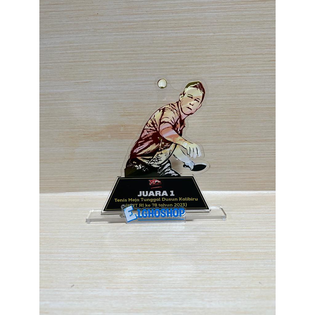Plakat Tennis Custom/Piala Akrilik Custom/Plakat Tennis/Plakat Juara/Piala Tennis/Pingpong/Tenis mej