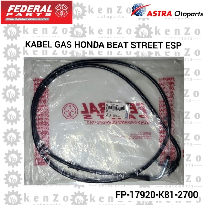 KABEL GAS HONDA BEAT STREET ESP K81 FEDERAL ORIGINAL ASTRA