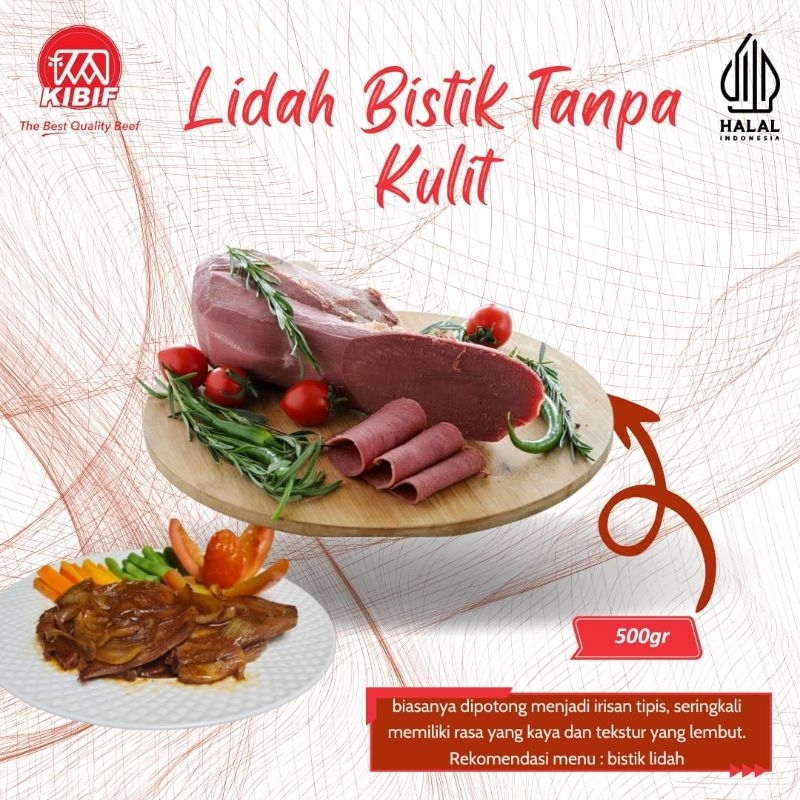 

Lidah Bistik Tanpa Kulit 500gr
