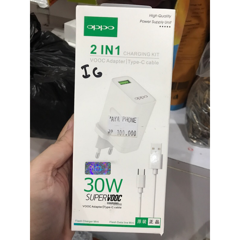 CHARGER OPPO TYPE-C SUPER VOOC 30 WATT ORIGINAL OPPO