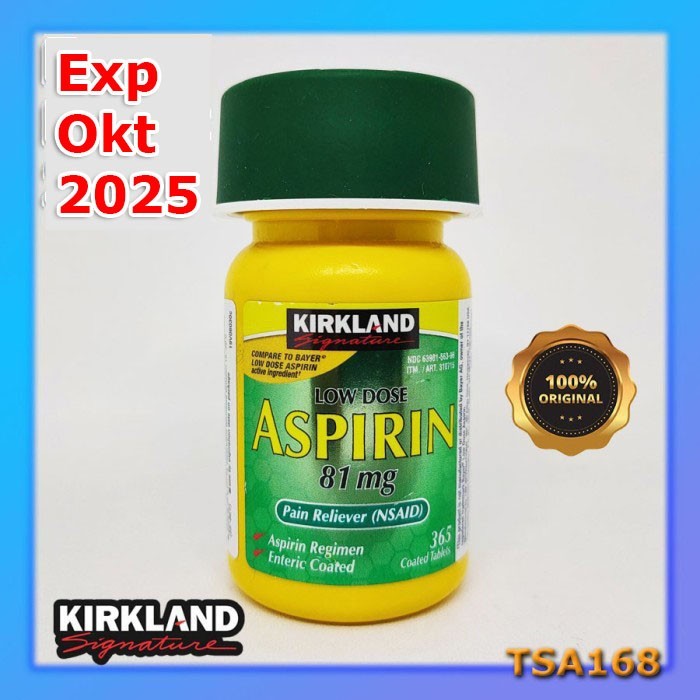 Kirkland Aspirin Low Dose 81 mg 365 Mini Tablets Pain Reliever