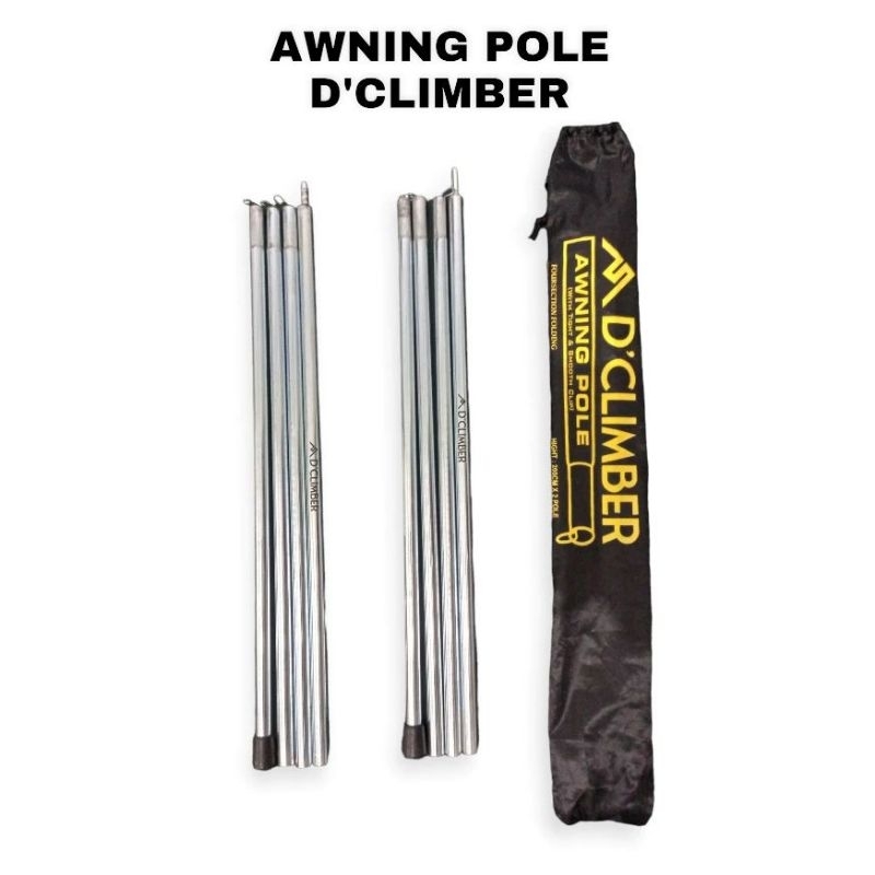 Awning Pole D'CLIMBER - Tiang Flysheet Kuat Tebal Matrial Galvanis 303 - Tiang Awning Pole