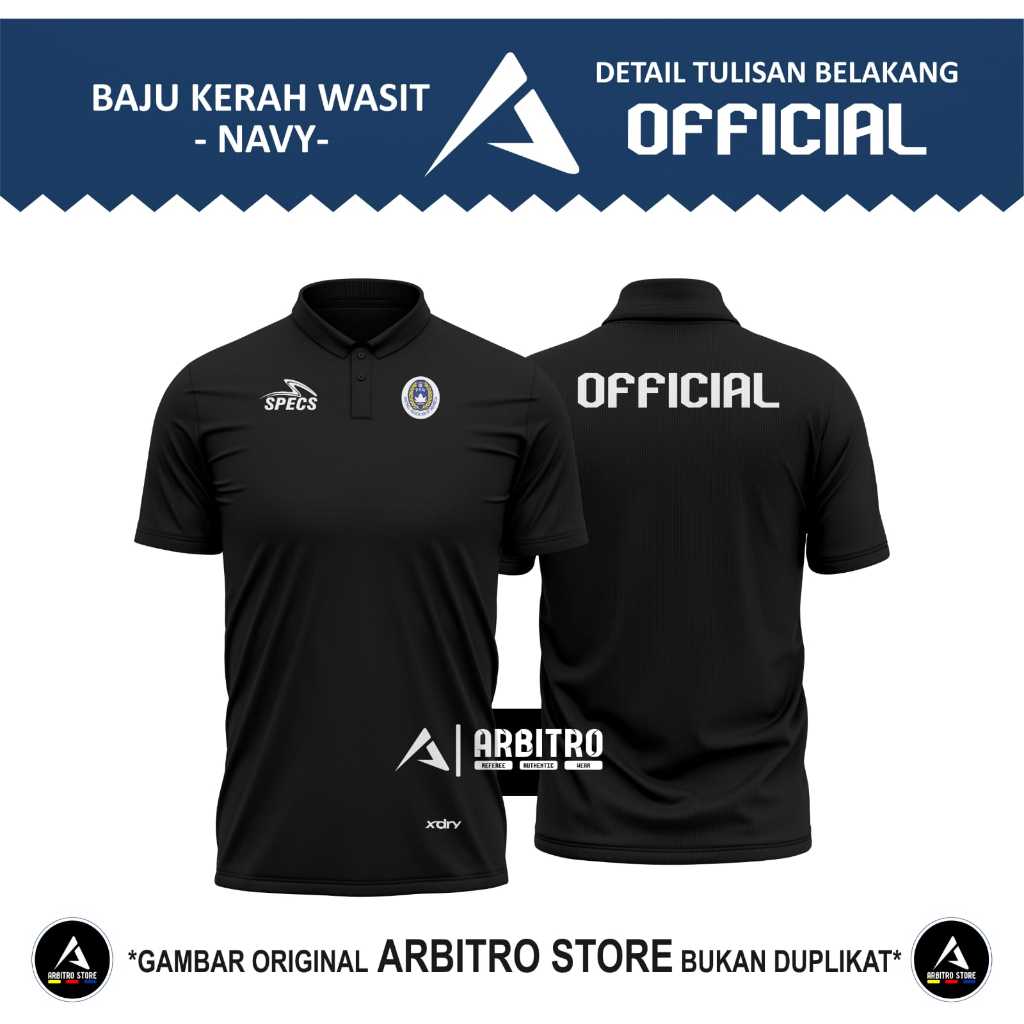 BAJU WASIT SPECS BRI LIGA 1 - WANGKI HITAM : REFEREE- MATCHCOMMISIONER - COACH -