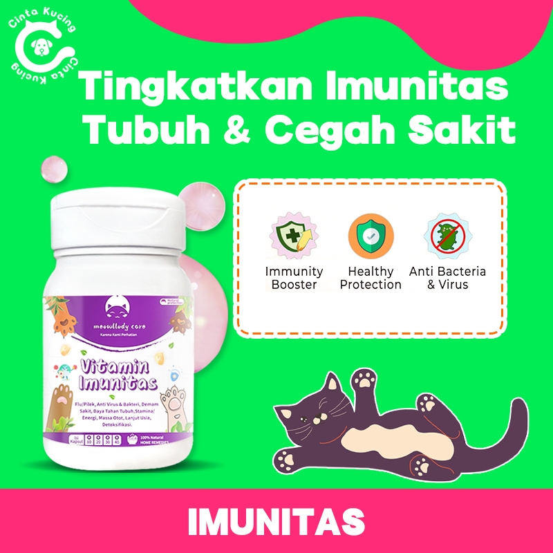 1Kaps Vitamin Kucing Untuk Daya Tahan Tubuh Obat Anti Sakit Flu Pilek Berat Bersin Ingusan Mata Bele