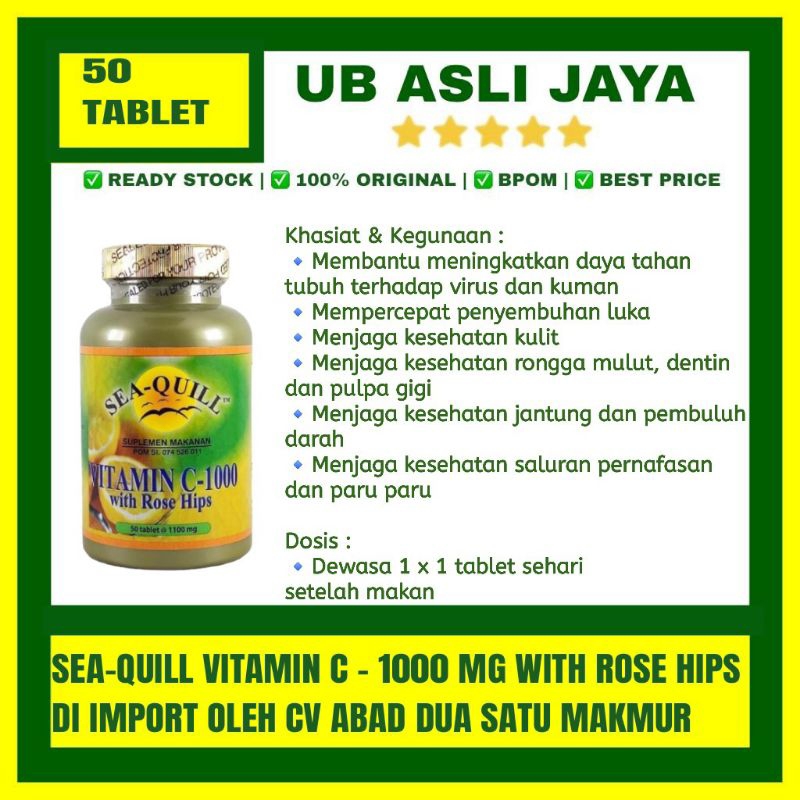 Sea Quill Vitamin C1000 mg 50 tablet original
