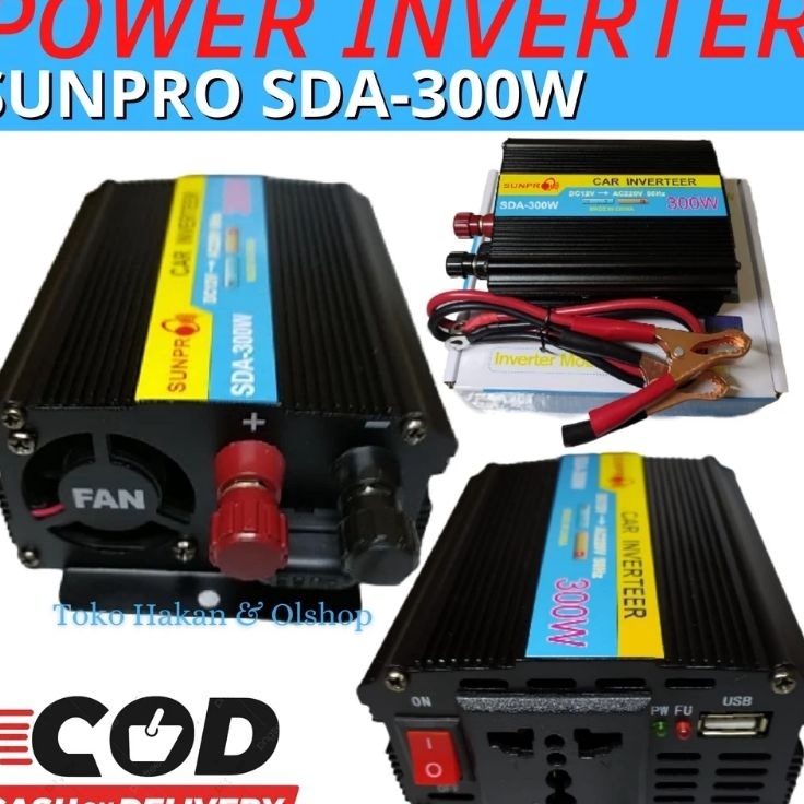 vv Power Inverter SUNPRO SDA3W CAS AKI MULTIFUNGSI  Inverter AC TO DC 12V  22V  5HZ  Inverter Mobil 3watt