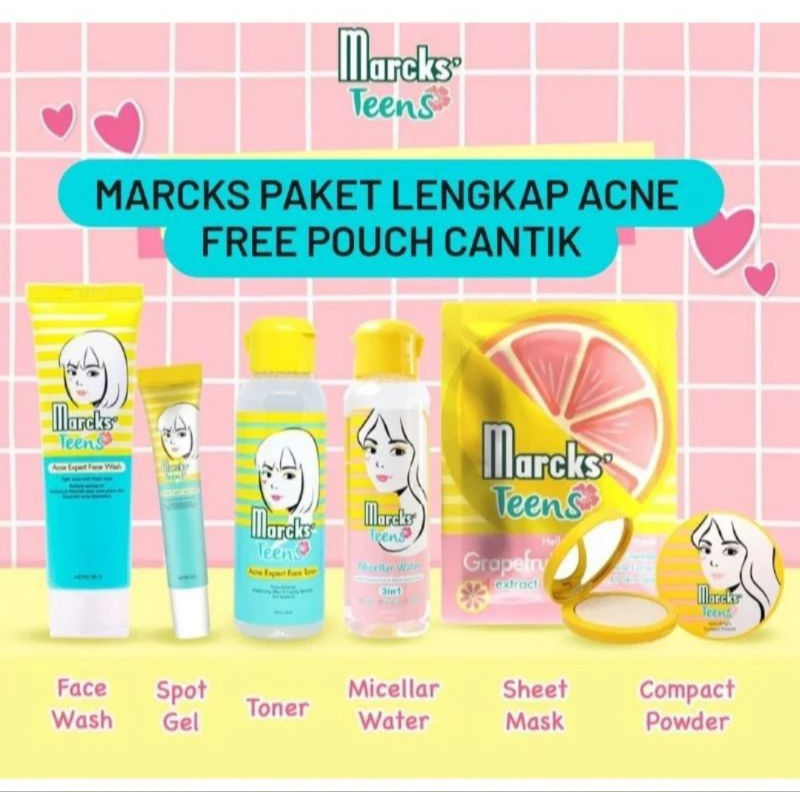 MARCKS PAKET LENGKAP ACNE FREE POUCH