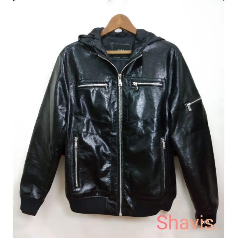 Jaket Kulit Zara Original / Jaket Pria / Preloved Judika / Jaket Hitam / Jaket Touring