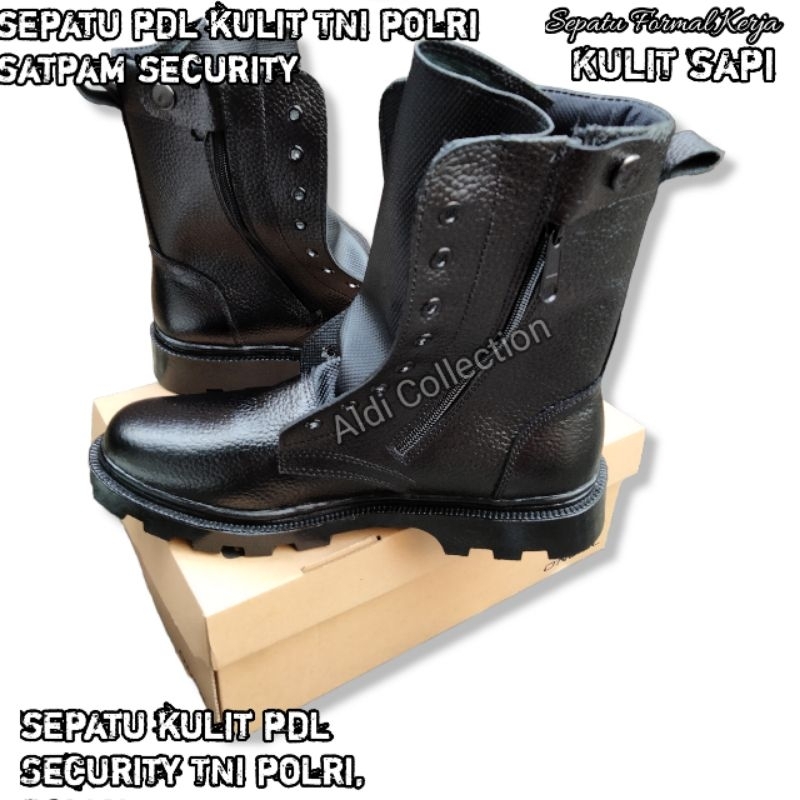 SEPATU PDL KULIT JERUK RESLETING TNI POLRI SATPAM SECURITY LINMAS LIMNAS
