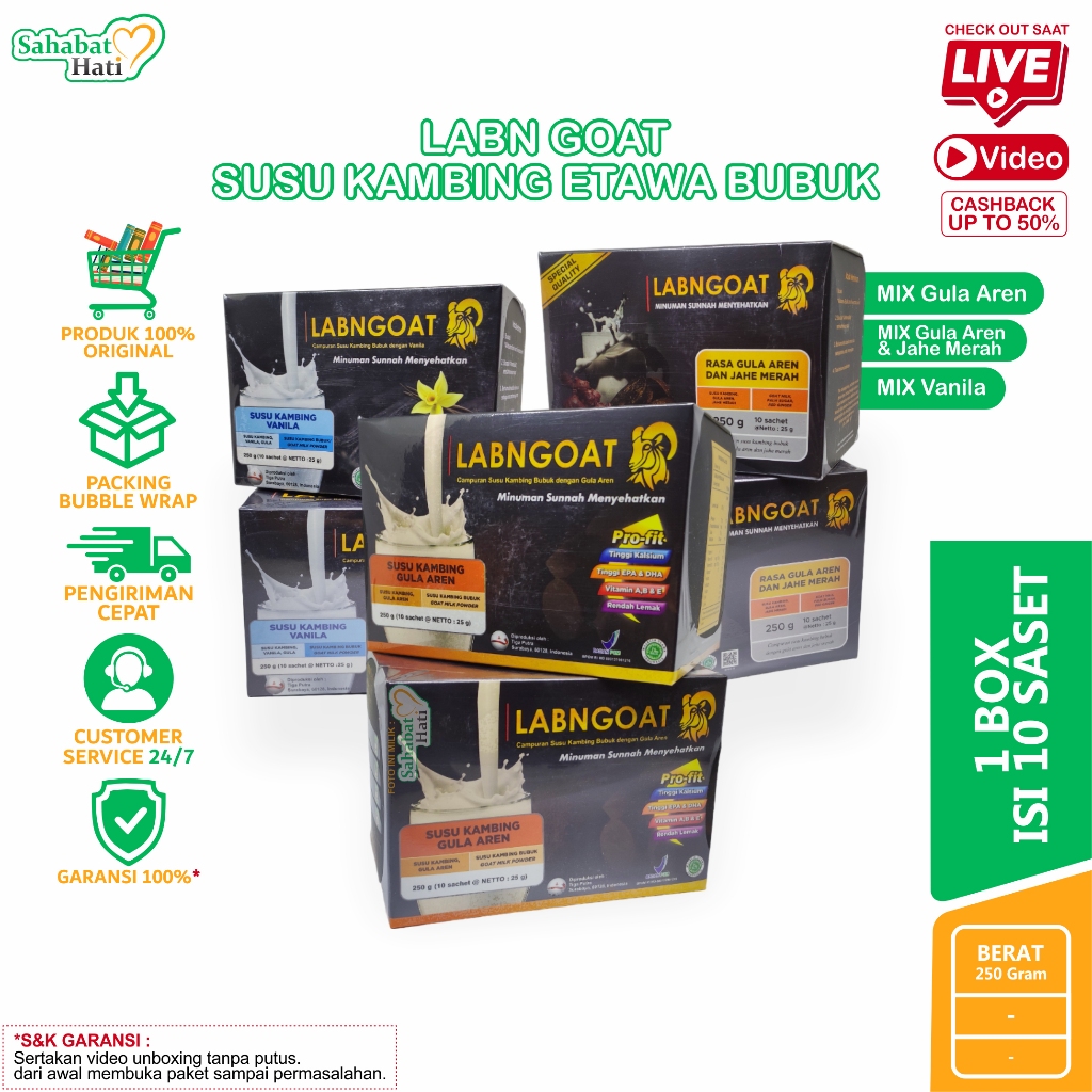 

[ TERMURAH ] SUSU KAMBING ETAWA LABN GOAT SUPER GULA AREN SUSU LABN GOAT 10 SACHET SUPER LABN GOAT