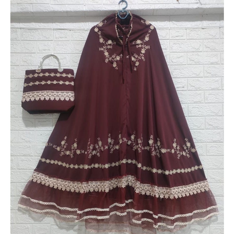 Mukena Mewah Dewasa Terbaru 2024 Bordir Timbul Mewah