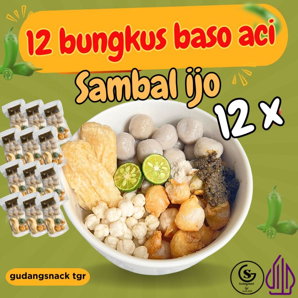 

[Sambal Hijo] 12 Bungkus Baso Aci Sambal Hijo Paket Usaha Hemat By GudangsnackTgr Hotpot