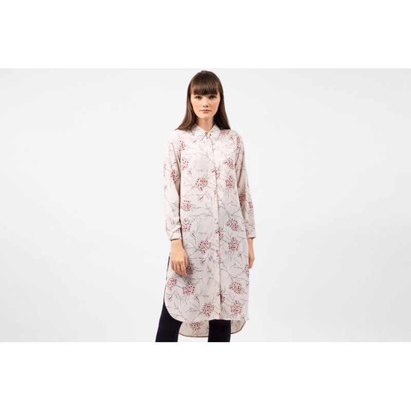 Long tunik bunga nude - tunik motif