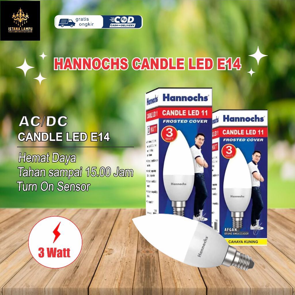 HANNOCHS CANDLE LED 11 - 3W - E14 KUNING ORIGINAL GROSIR