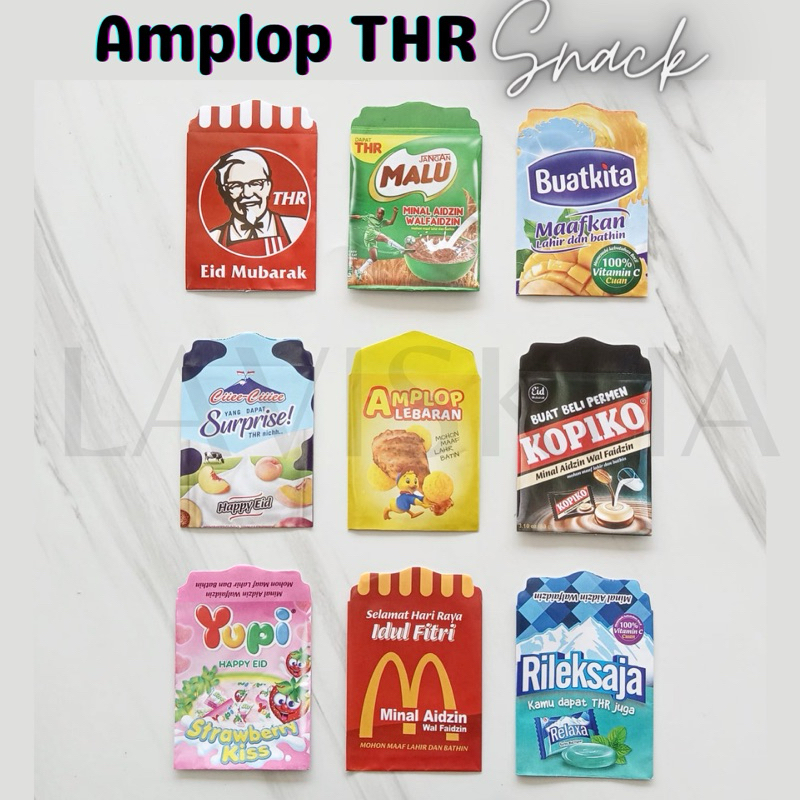 

Amplop THR LEBARAN 2025 snack atm lucu unik