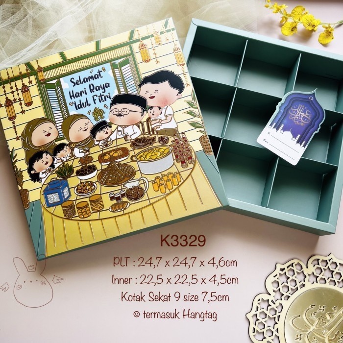 

(5pcs) K3329 Kotak Sekat 9 Pie Dus Pia Susu Box Egg Tart Kue Sus Puding | K33