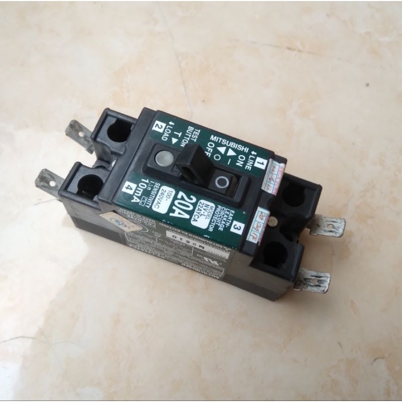 BLCB Earth Leakage Circuit Breaker MITSUBISHI 20A NV-L22AZC