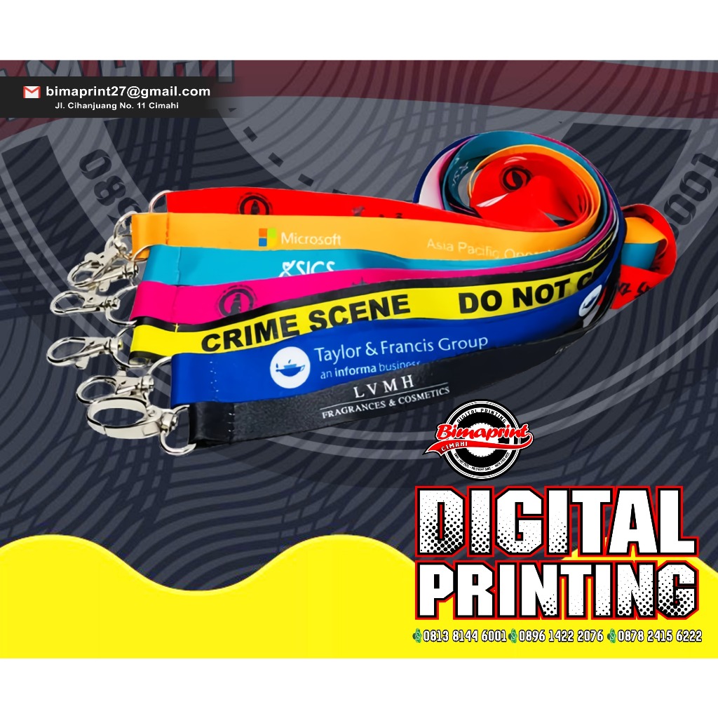 

LANYARD custom / Tali atau Kalung ID CARD custom / Bahan Premium cetak 2 sisi
